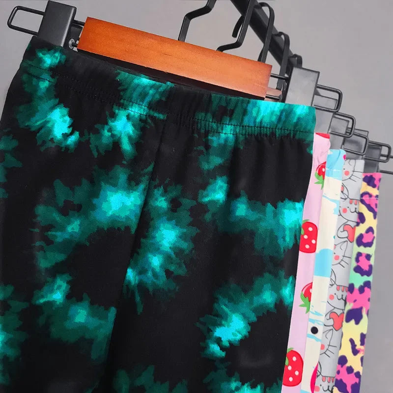 Girls Printed Leggings – Cat, Flower & Leopard Slim Pants (Sizes for 2–11yrs.)