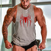 Men’s Red Spider Print Gym Tank Top – Breathable Sleeveless Bodybuilding Shirt