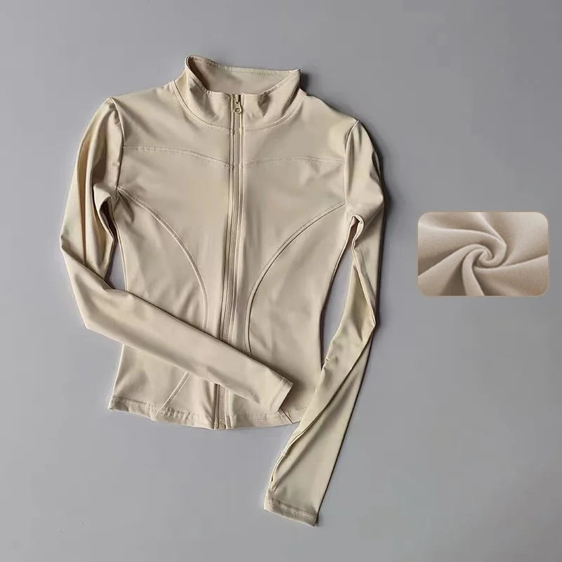 Women’s Slim Fit Zip-Up Yoga Jacket – Quick Dry Fitness Top