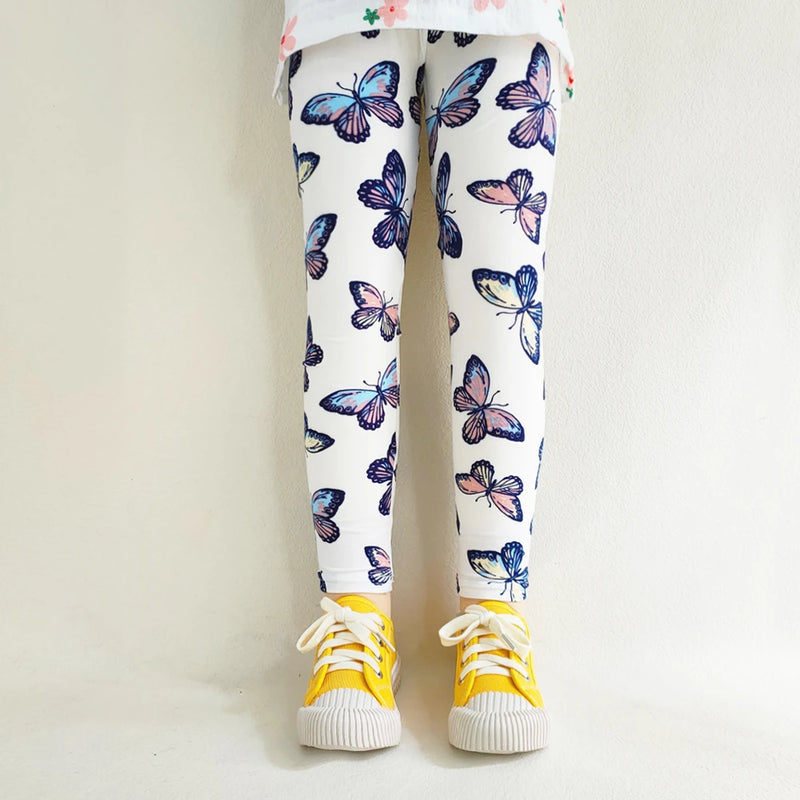 Girls Printed Leggings – Cat, Flower & Leopard Slim Pants (Sizes for 2–11yrs.)
