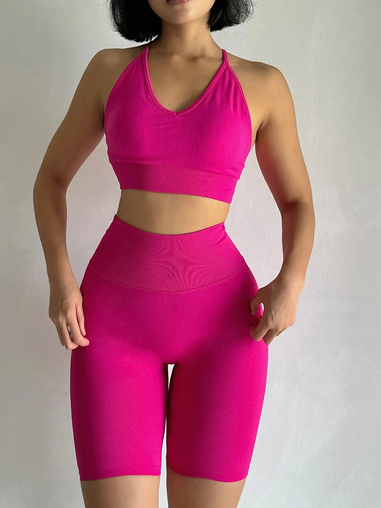 2 Pcs Yoga Sets Women High Waist Workout Outfits