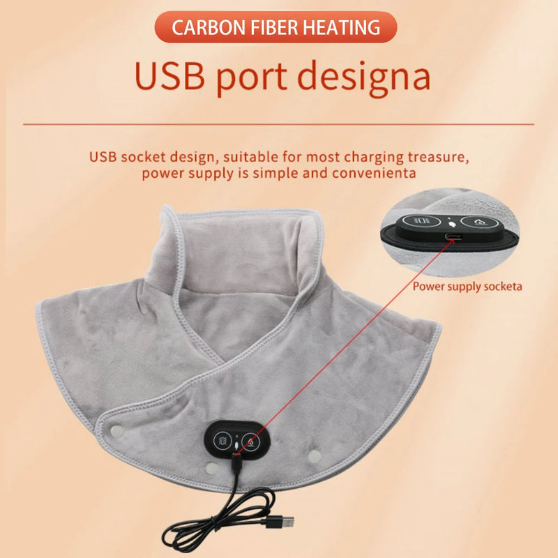 USB Heated Neck & Shoulder Wrap – Electric Thermal Massage Pad