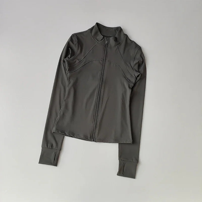Women’s Slim Fit Zip-Up Yoga Jacket – Quick Dry Fitness Top