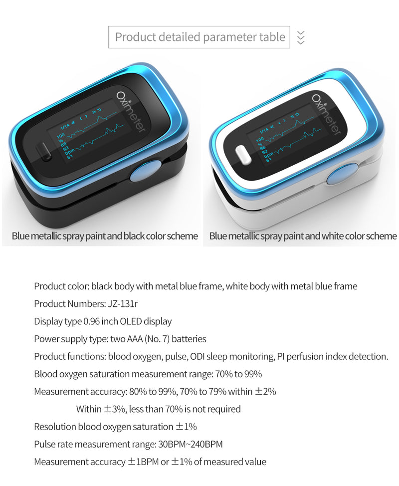 Medical Finger Pulse Fingertip OLED Portable Oximeter