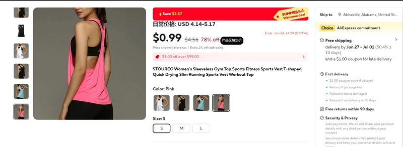 STOUREG Sleeveless Racerback Yoga Tank Top