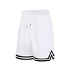 Men’s Knee-Length Basketball Shorts – Striped Mesh Athletic Training Shorts