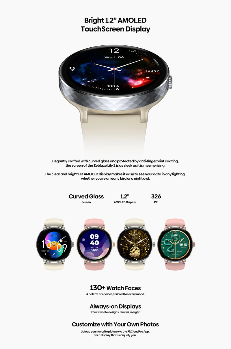 NEW 2025 Zeblaze Lily 2 Voice Calling Female Smartwatch