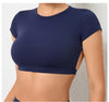 Women's Backless Muscle Back Sports Tee – Open Back Workout Yoga Training T-Shirt