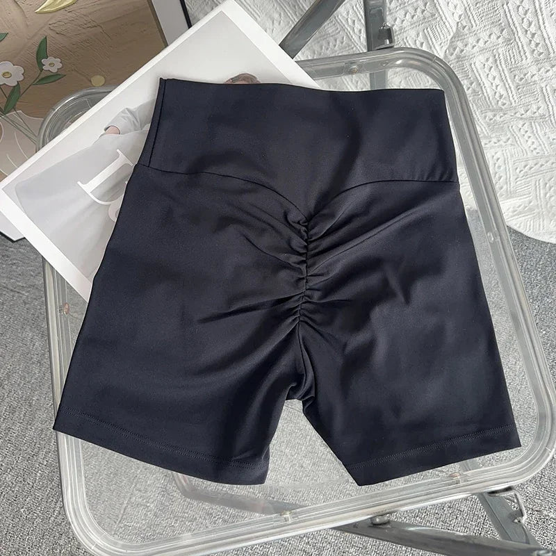 Solid Color High Waist Seamless Butt Lift Yoga Shorts