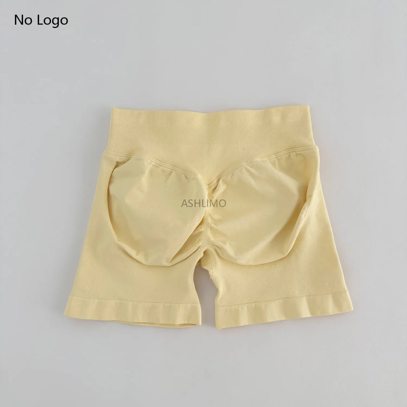 ARFTE Butt-Lifting Low Ribbed Elastic Band  Seamless Yoga-Biker Shorts