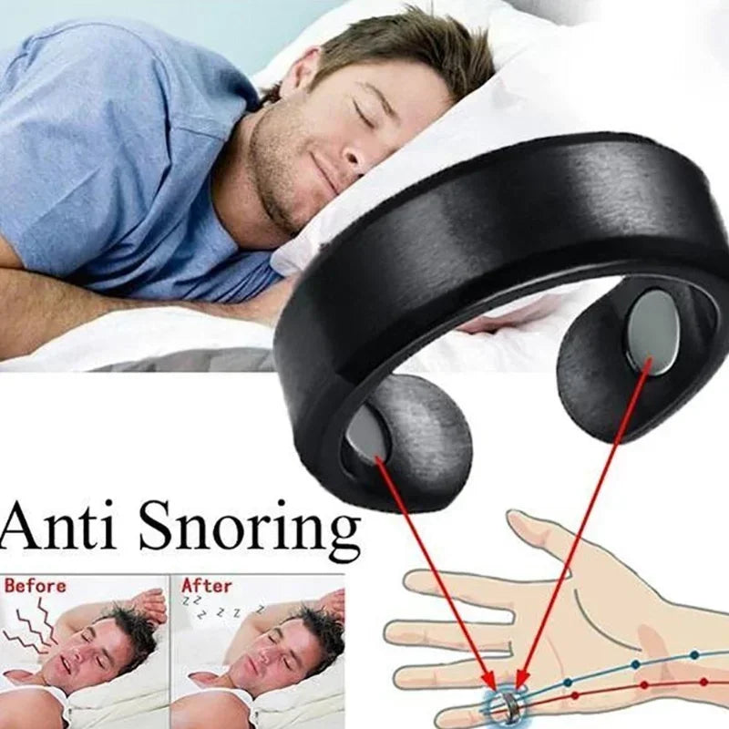 Anti Snore Sleep Aid Magnetic Therapy Finger Ring