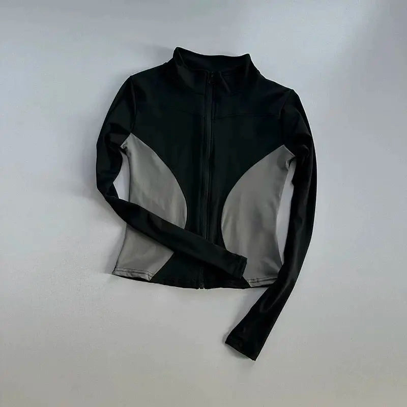 Women’s Slim Fit Zip-Up Yoga Jacket – Quick Dry Fitness Top