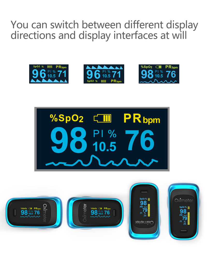 Medical Finger Pulse Fingertip OLED Portable Oximeter
