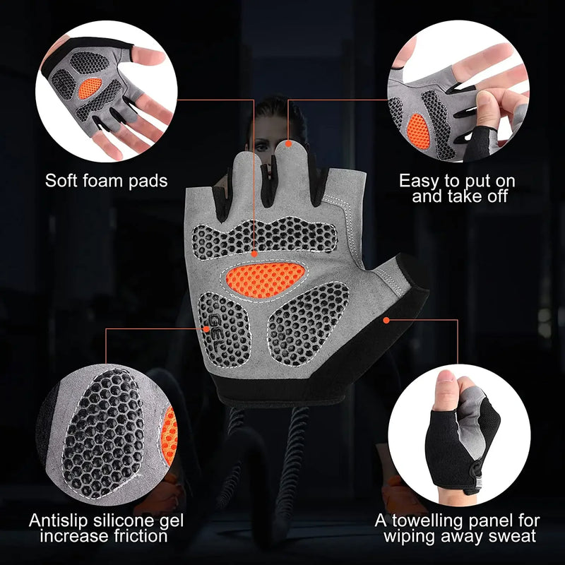 Non-Slip Breathable Gym Gloves for Weightlifting & Fitness