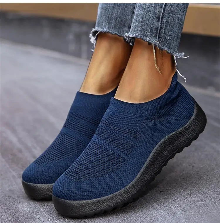 Women's Slip-On Sport Sneakers – Breathable Lightweight Running & Walking Shoes