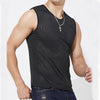 Men's Ice Silk Mesh Gym Stringer Tank Top – Transparent Bodybuilding Fitness Vest