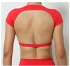 Women's Backless Muscle Back Sports Tee – Open Back Workout Yoga Training T-Shirt