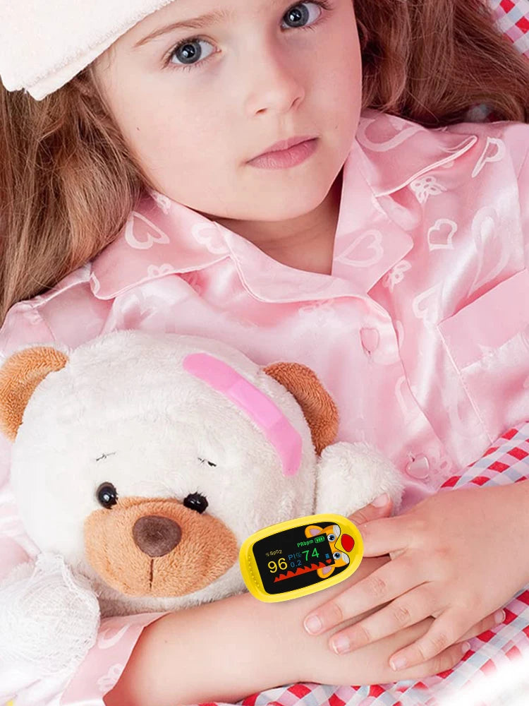 AiQUE Pediatrics Finger Pulse Oximeter – Child & Baby Blood Oxygen & Heart Rate Monitor (0.5–12 Years)