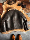 Men’s Genuine Sheepskin Leather Winter Jacket – Brown Shearling Coat with Thick Wool Lining, Plus Size