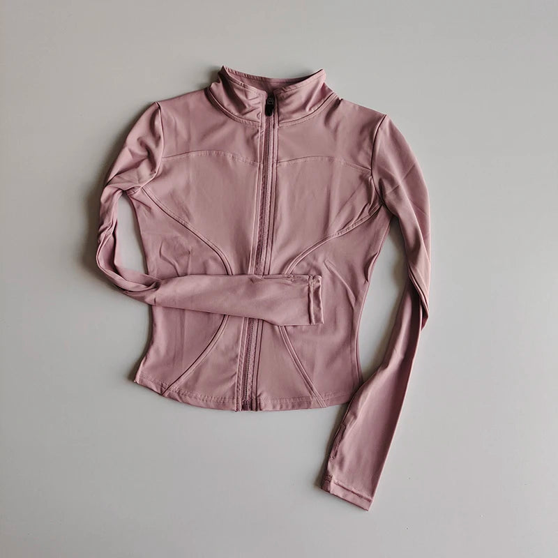 Women’s Slim Fit Zip-Up Yoga Jacket – Quick Dry Fitness Top