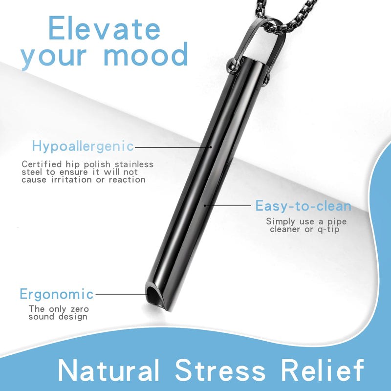 Stainless Steel Mindful Breathing Necklace - Anxiety Relief