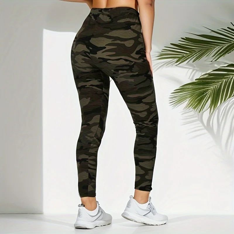 Women’s Camouflage Printed Leggings – High Elastic Slim Fit Sports Fitness Pants