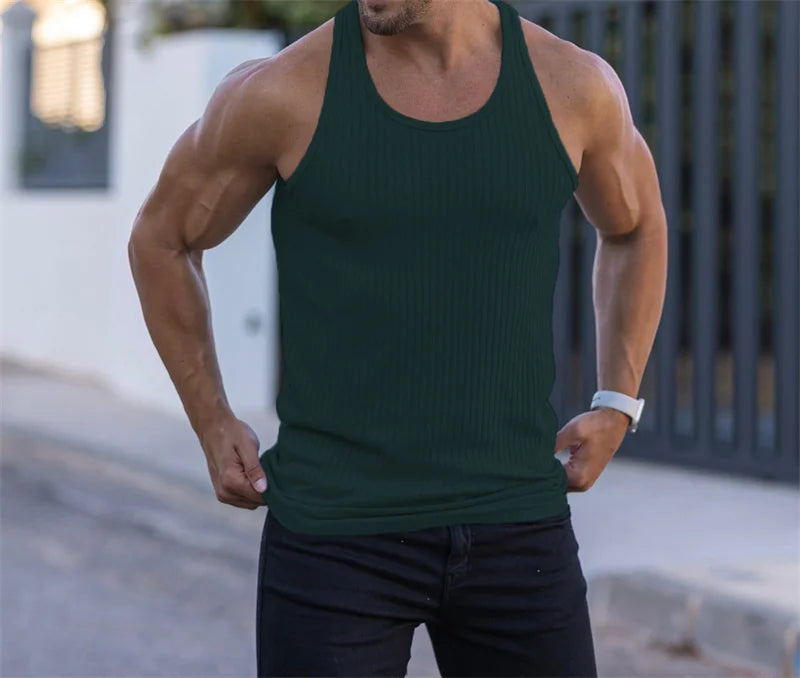Men’s Stripe Gym Tank Top