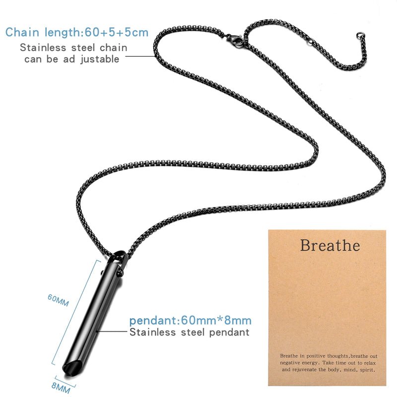 Stainless Steel Mindful Breathing Necklace - Anxiety Relief