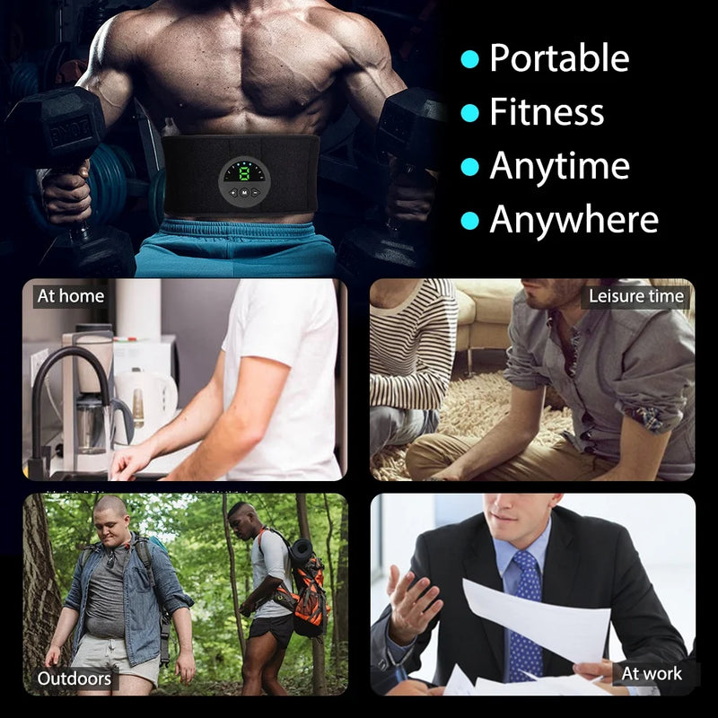 EMS Abs Trainer Belt – Electric Muscle Stimulator & Slimming Massager