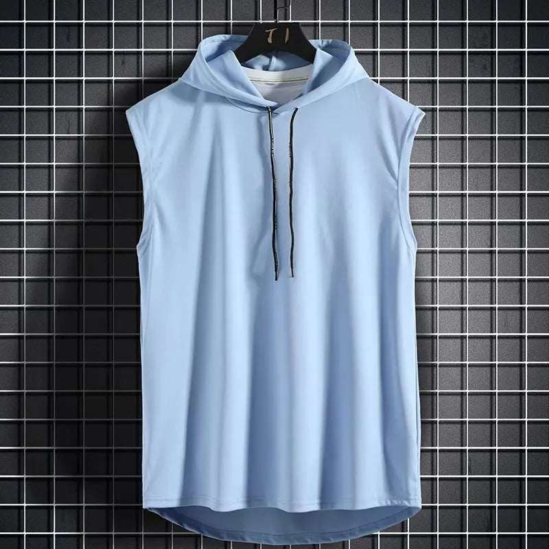 New Men’s Fashion Sportswear Hooded Sleeveless T-Shirt
