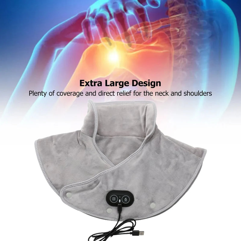 USB Heated Neck & Shoulder Wrap – Electric Thermal Massage Pad