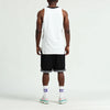 Men’s Knee-Length Basketball Shorts – Striped Mesh Athletic Training Shorts