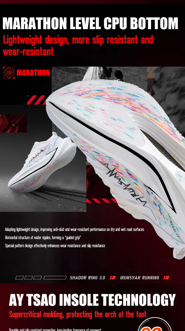 IRUNSVAN Carbon Plate Running Shoes – Cushioned Marathon Shoes for Men & Women