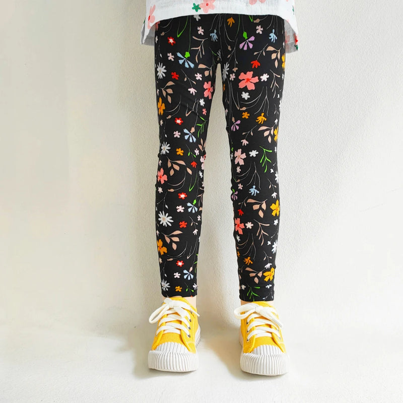 Girls Printed Leggings – Cat, Flower & Leopard Slim Pants (Sizes for 2–11yrs.)