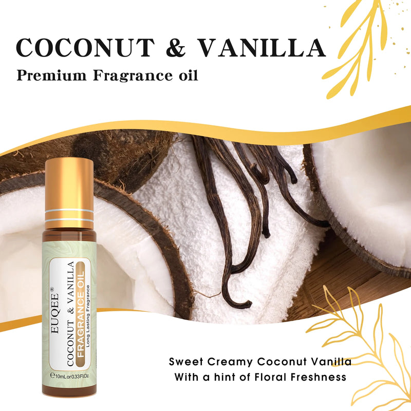 EUQEE 10ml Roller Sweet Fruit Perfume Oils