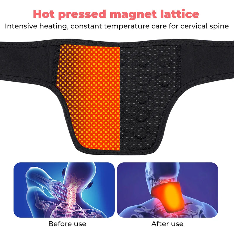 Heated Neck Support Brace with 19 Magnets – Warm Neck Protector
