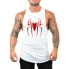Men’s Red Spider Print Gym Tank Top – Breathable Sleeveless Bodybuilding Shirt