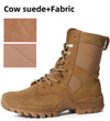 Men's Cowhide Leather Hiking Boots – Waterproof Outdoor Shoes with Side Zipper & Lace-Up Design