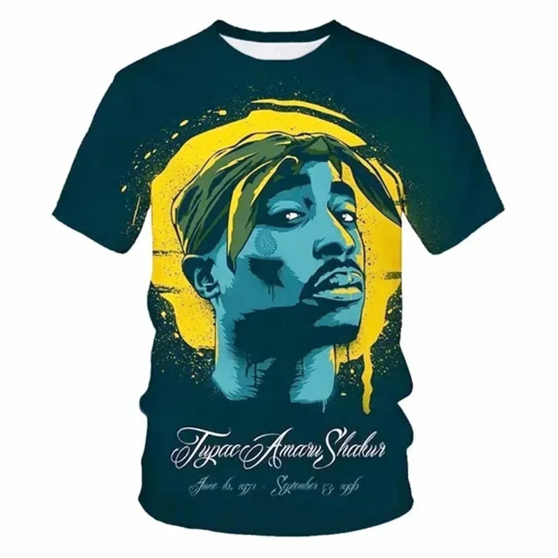 Men’s 2Pac Graphic T-Shirt Style - Yellow Band