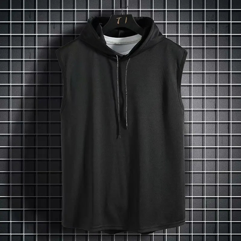 New Men’s Fashion Sportswear Hooded Sleeveless T-Shirt