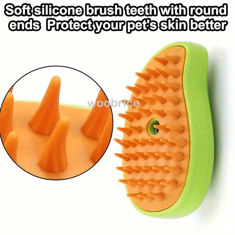 3-in-1 Electric Pet Steam Brush – Grooming, Detangling & Massage Tool