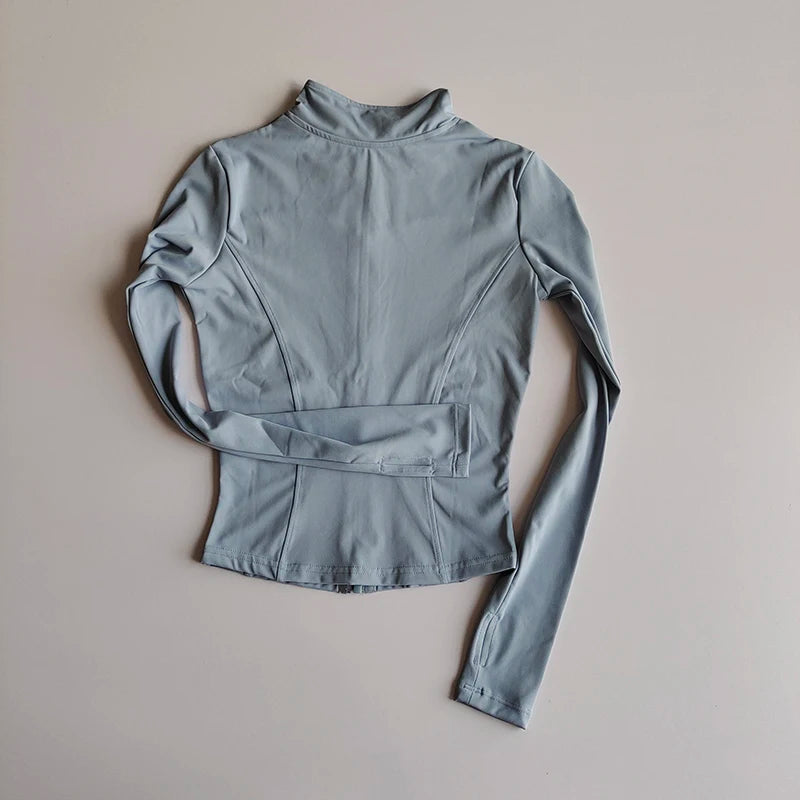 Women’s Slim Fit Zip-Up Yoga Jacket – Quick Dry Fitness Top