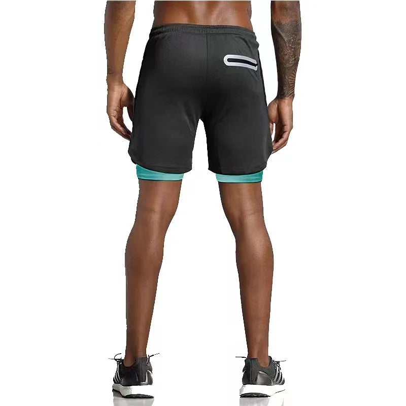 Men’s 2-in-1 Running & Training Shorts – Summer Double-Layer Sportswear