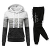 Women’s Printed Color Block Hoodie & Sweatpants Set