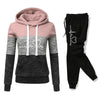 Women’s Printed Color Block Hoodie & Sweatpants Set