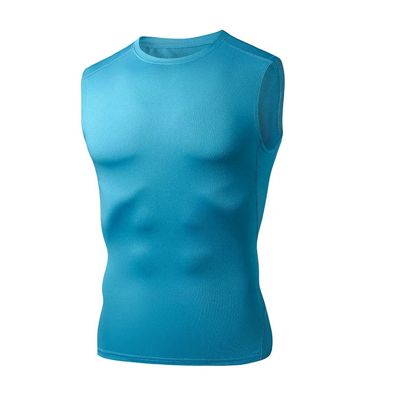 Men’s Running Sleeveless Elastic Compression Gym Fitness Tank Top