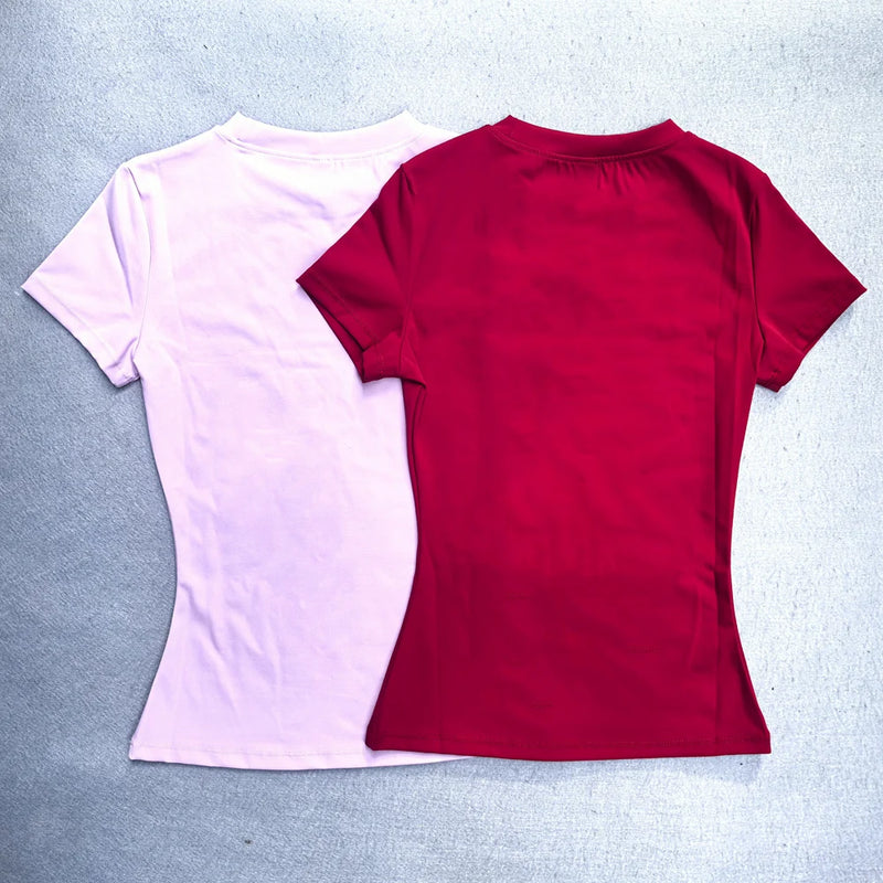 Women’s Seamless Yoga Top – Short Sleeve Sports T-Shirt for Gym, Running & Fitness