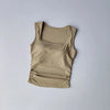 Women's Square Collar Fixed One-piece Sports Vest
