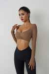 QINACTIVE Women’s Long Sleeve Yoga Crop Top