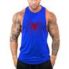 Men’s Red Spider Print Gym Tank Top – Breathable Sleeveless Bodybuilding Shirt